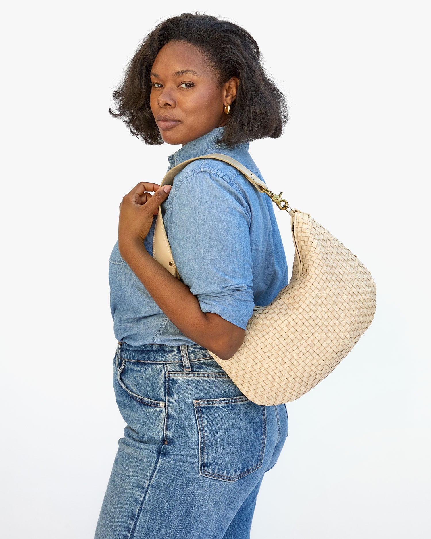 Moyen Messenger, Woven Checker Cream