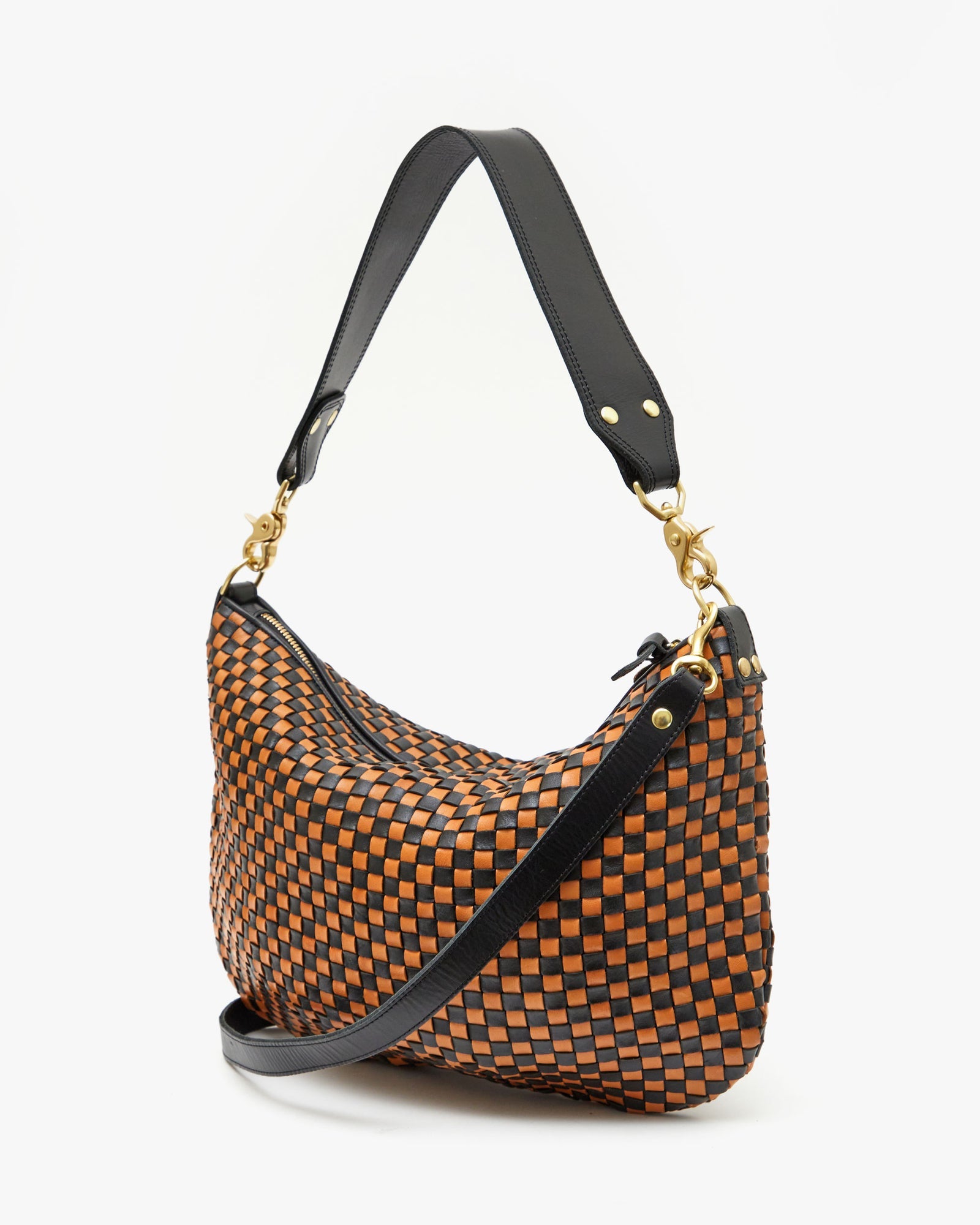 Moyen Messenger, Woven Black and Natural Checker