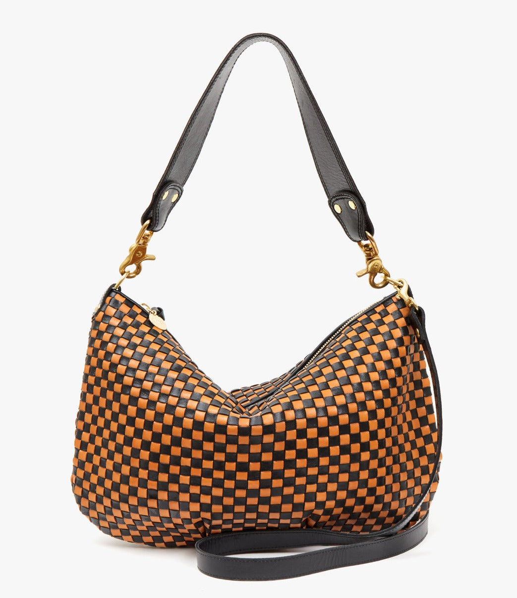 Moyen Messenger, Woven Black and Natural Checker