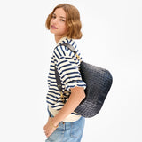 Moyen Messenger, Twilight Navy Medium Woven Diagonal