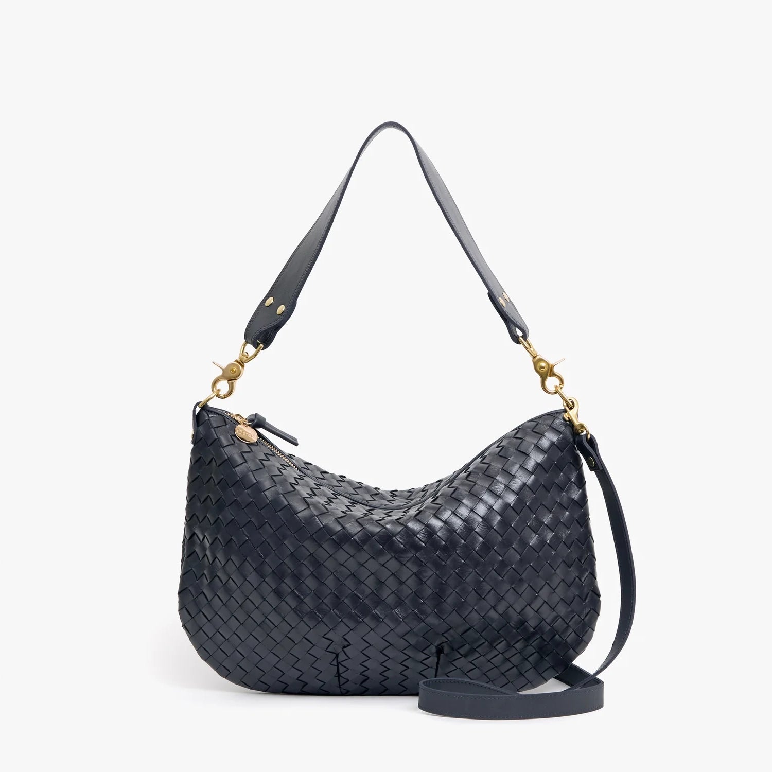Moyen Messenger, Twilight Navy Medium Woven Diagonal