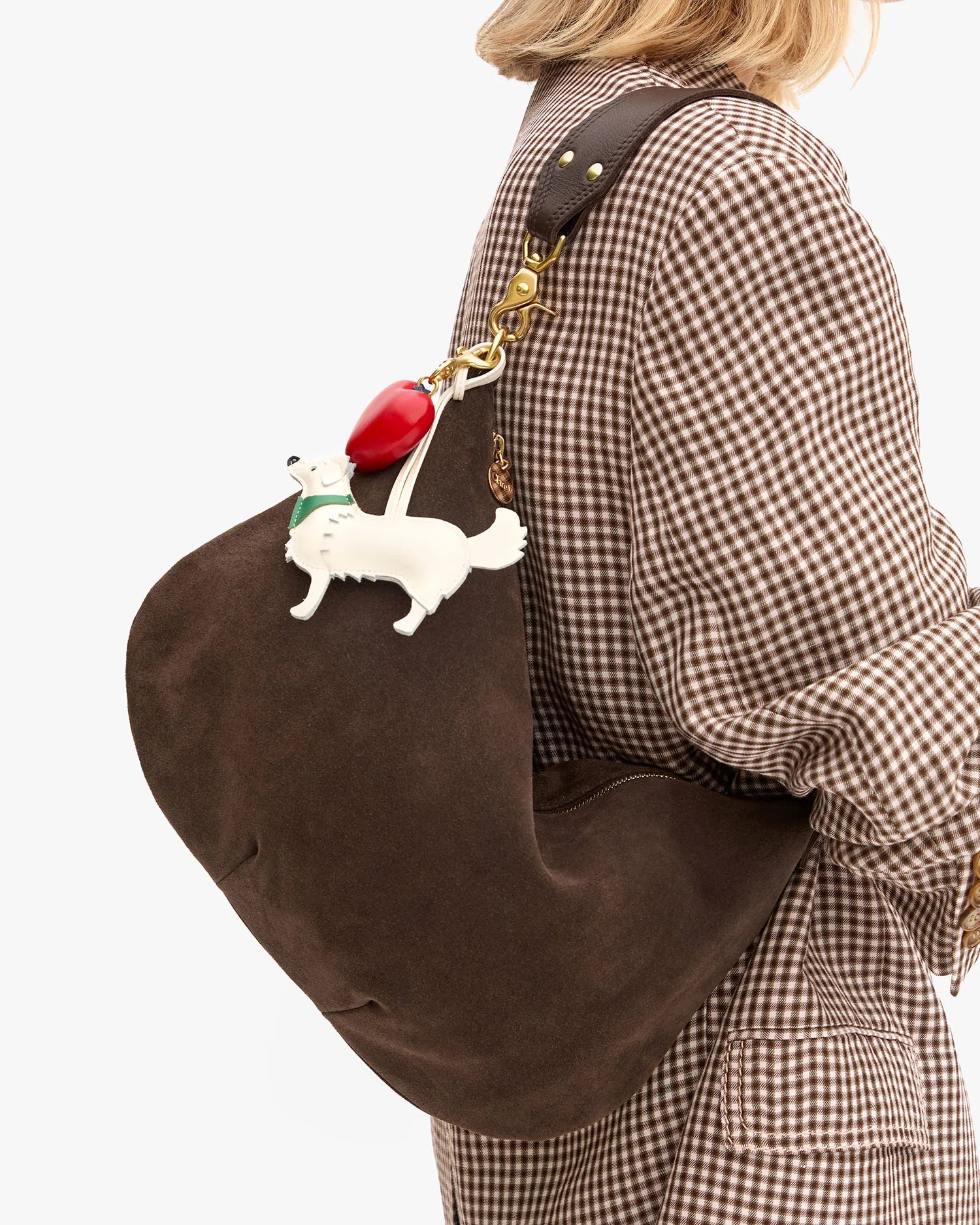 Moyen Messenger Bag, Chocolate Suede