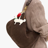 Moyen Messenger Bag, Chocolate Suede