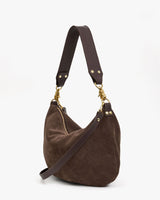 Moyen Messenger Bag, Chocolate Suede