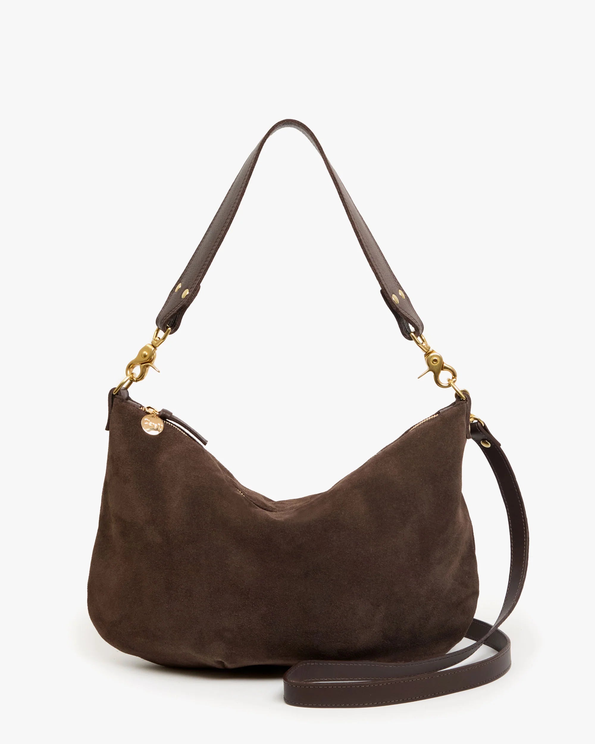 Moyen Messenger Bag, Chocolate Suede