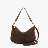 Moyen Messenger Bag, Chocolate Suede