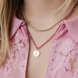 Petite Pink Tourmaline Beaded Necklace