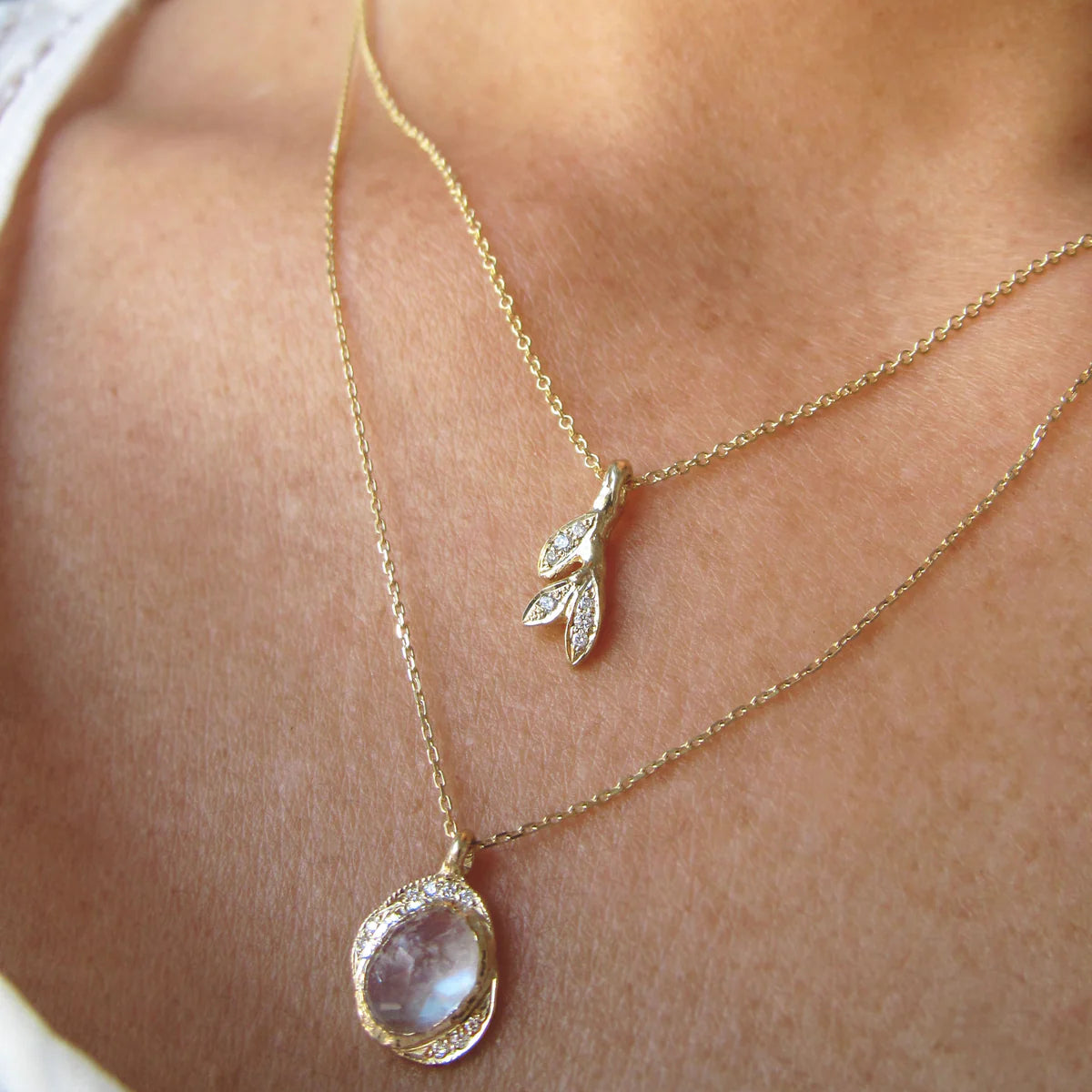 Sway Diamond Leaf Necklace