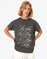 Original Tee, Faded Black with Cream Le Sex Le Drugs Le Rock 'n' Roll