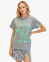 Original Tee, Grey with Green and White Snake