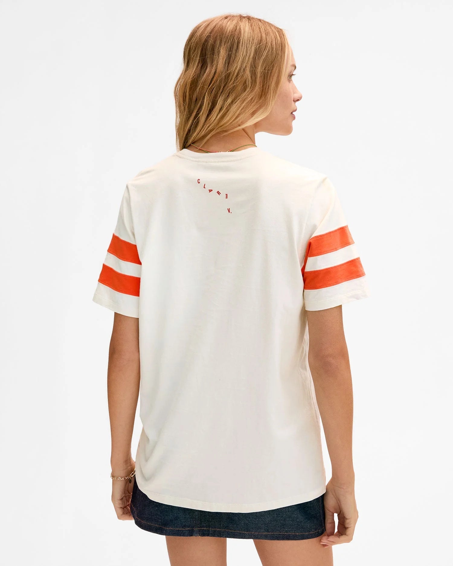 Original Varsity Tee, Cream and Orange