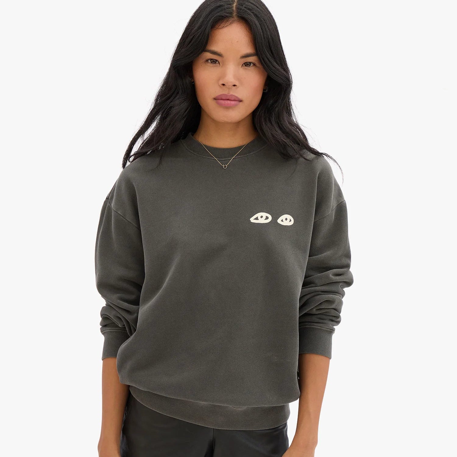 Oversized Sweatshirt, Faded Black Eyes
