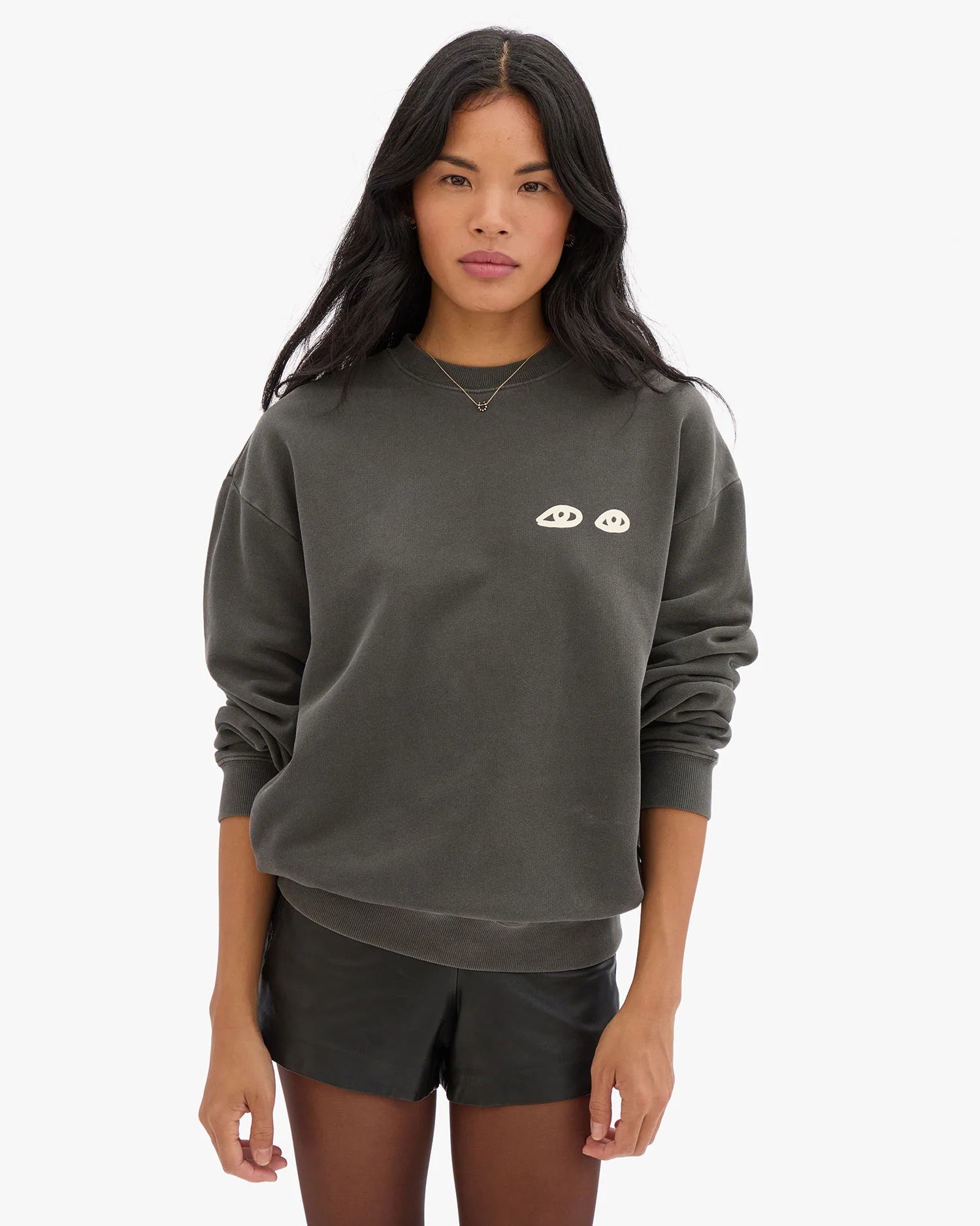 Oversized Sweatshirt, Faded Black Eyes