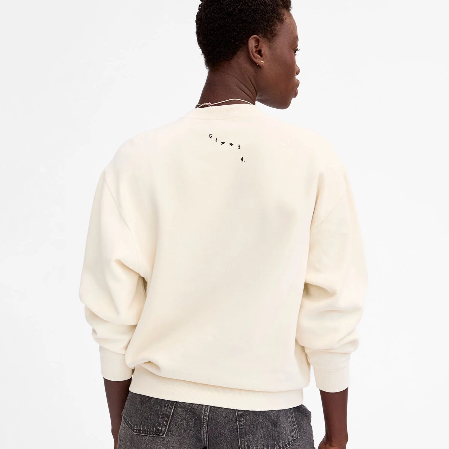 Oversized Sweatshirt, Cream with Black Le Sex Le Drugs Le Rock 'n' Roll