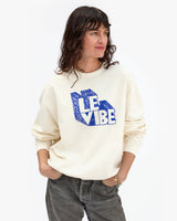 Oversized Le Vibe Sweatshirt, Cobalt on Cream