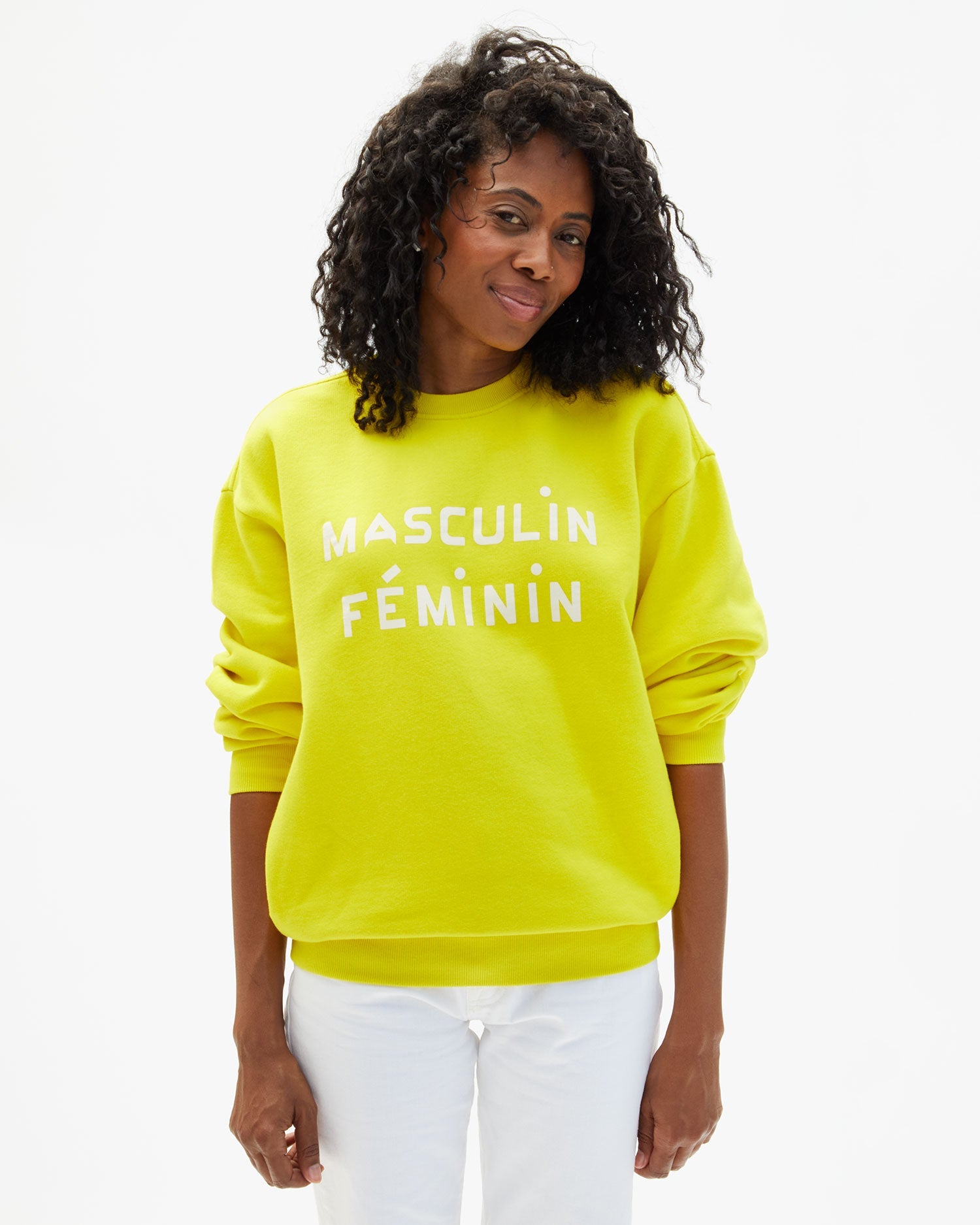 Oversized Sweatshirt, Citron Masculin Feminin
