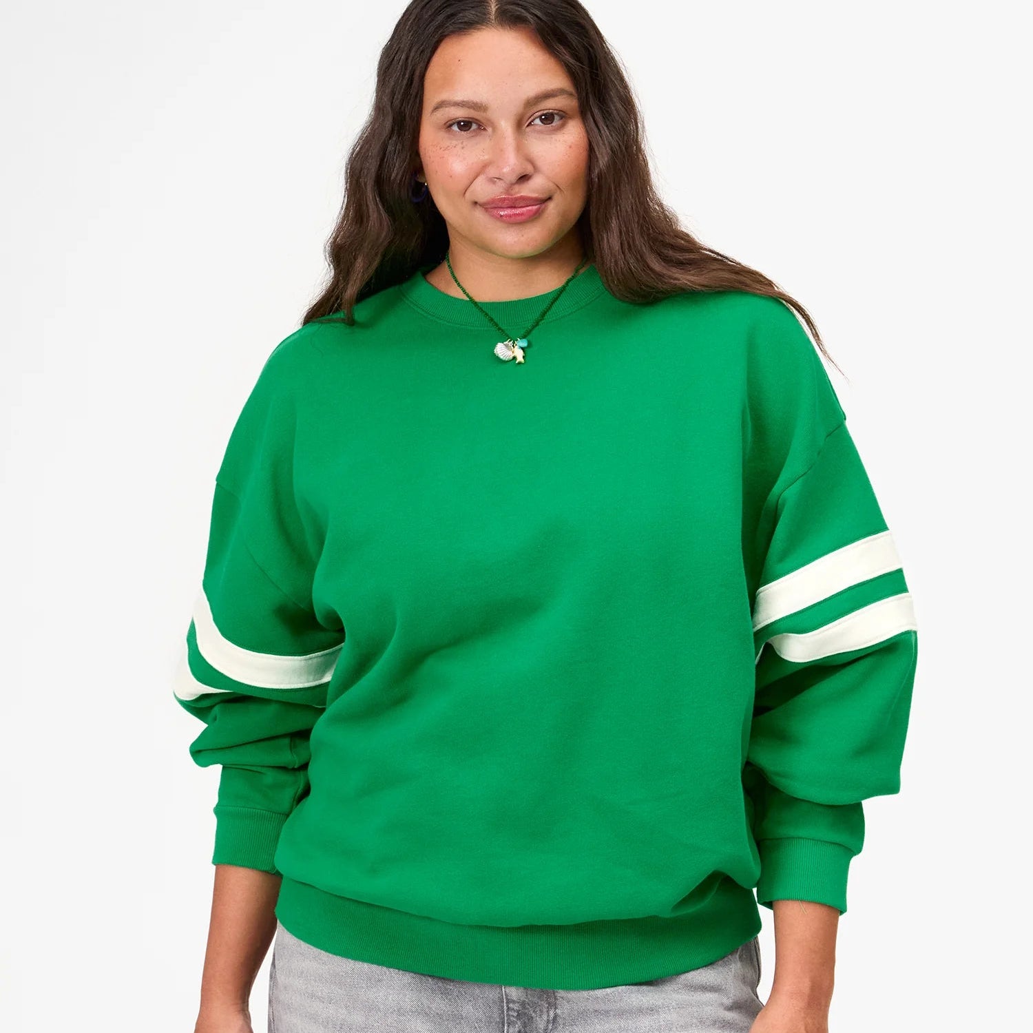 Oversized Varsity Sweatshirt, Green