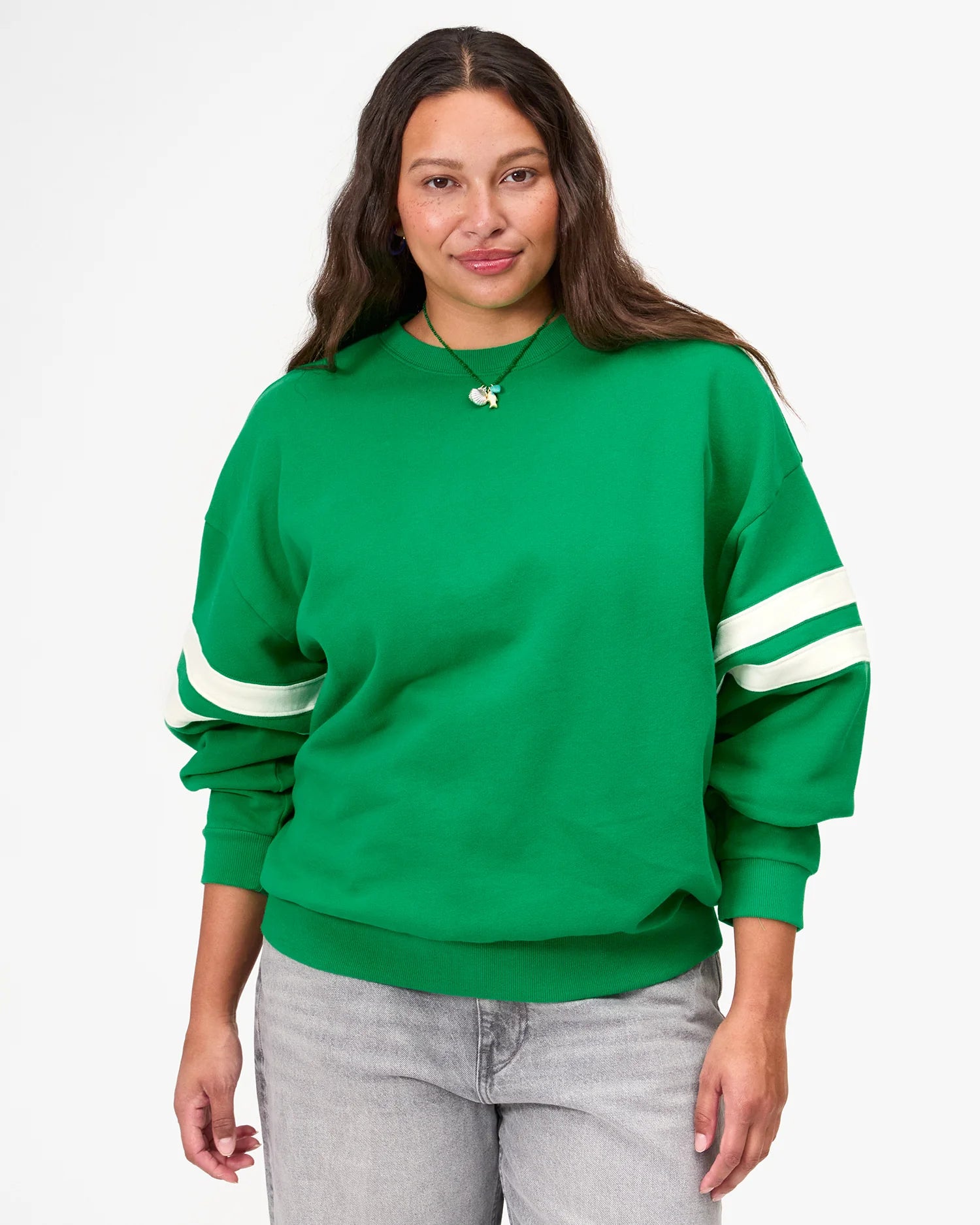 Oversized Varsity Sweatshirt, Green