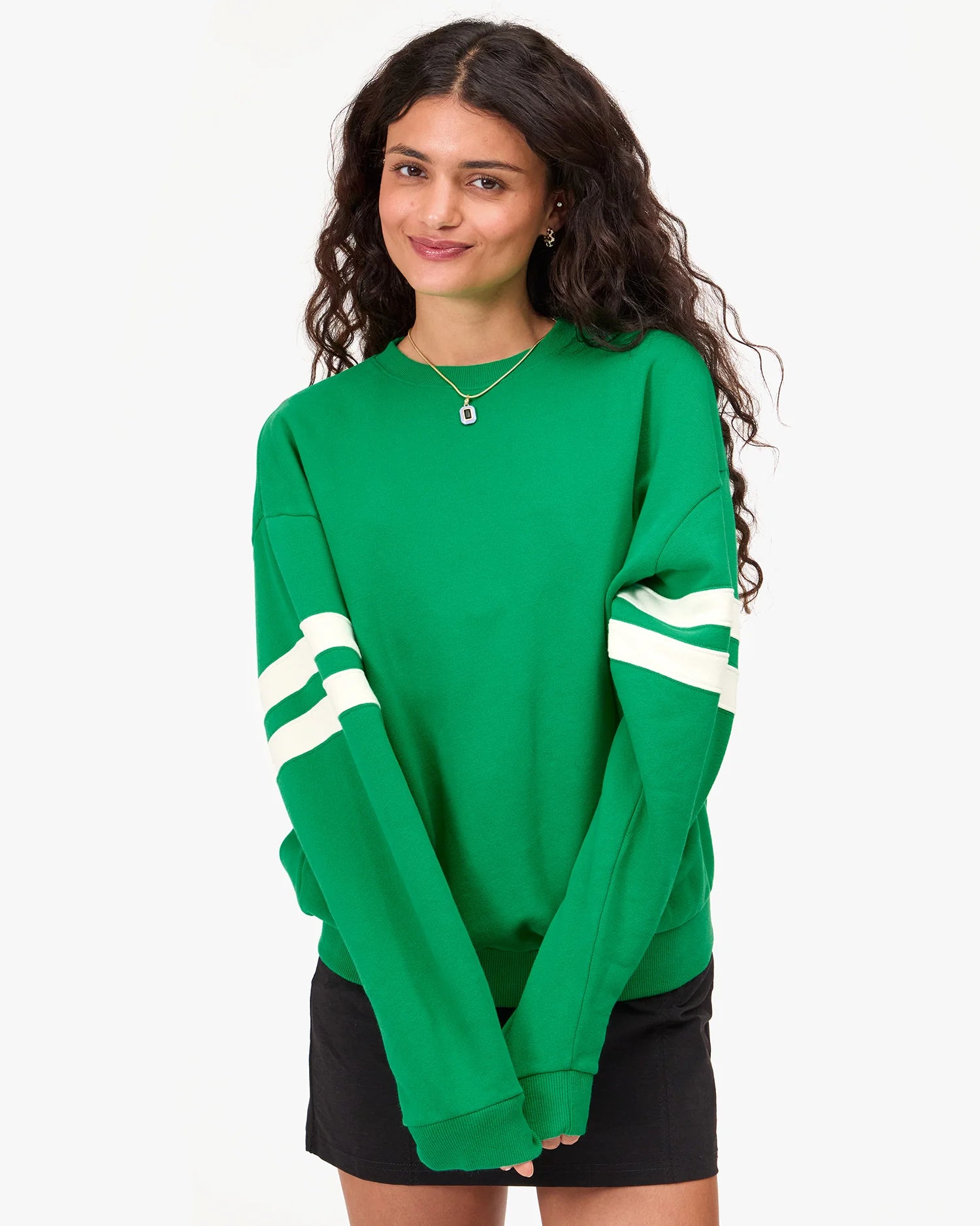 Oversized Varsity Sweatshirt, Green