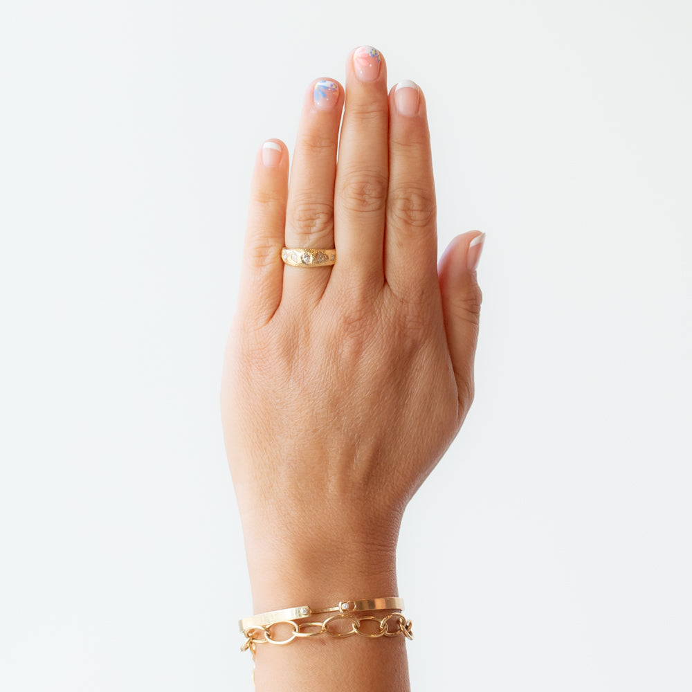 Mixed-Shape Tapered Diamond Band
