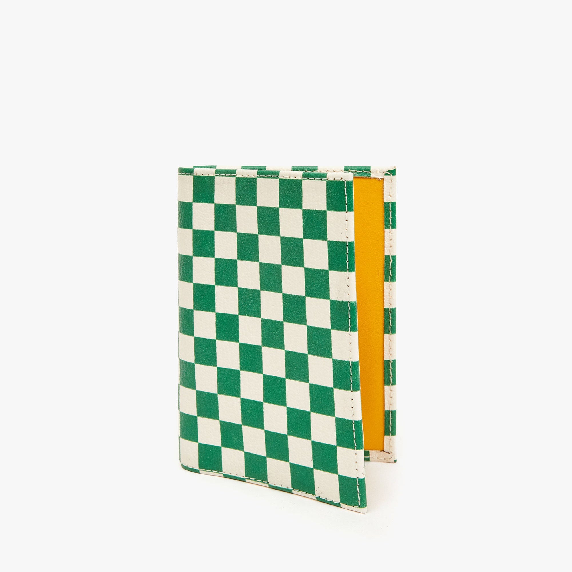 Passport Sleeve, Fern / Ivory Chantal Checkers