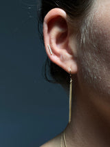 Pave Diamond Bar Stud Earring (Single)