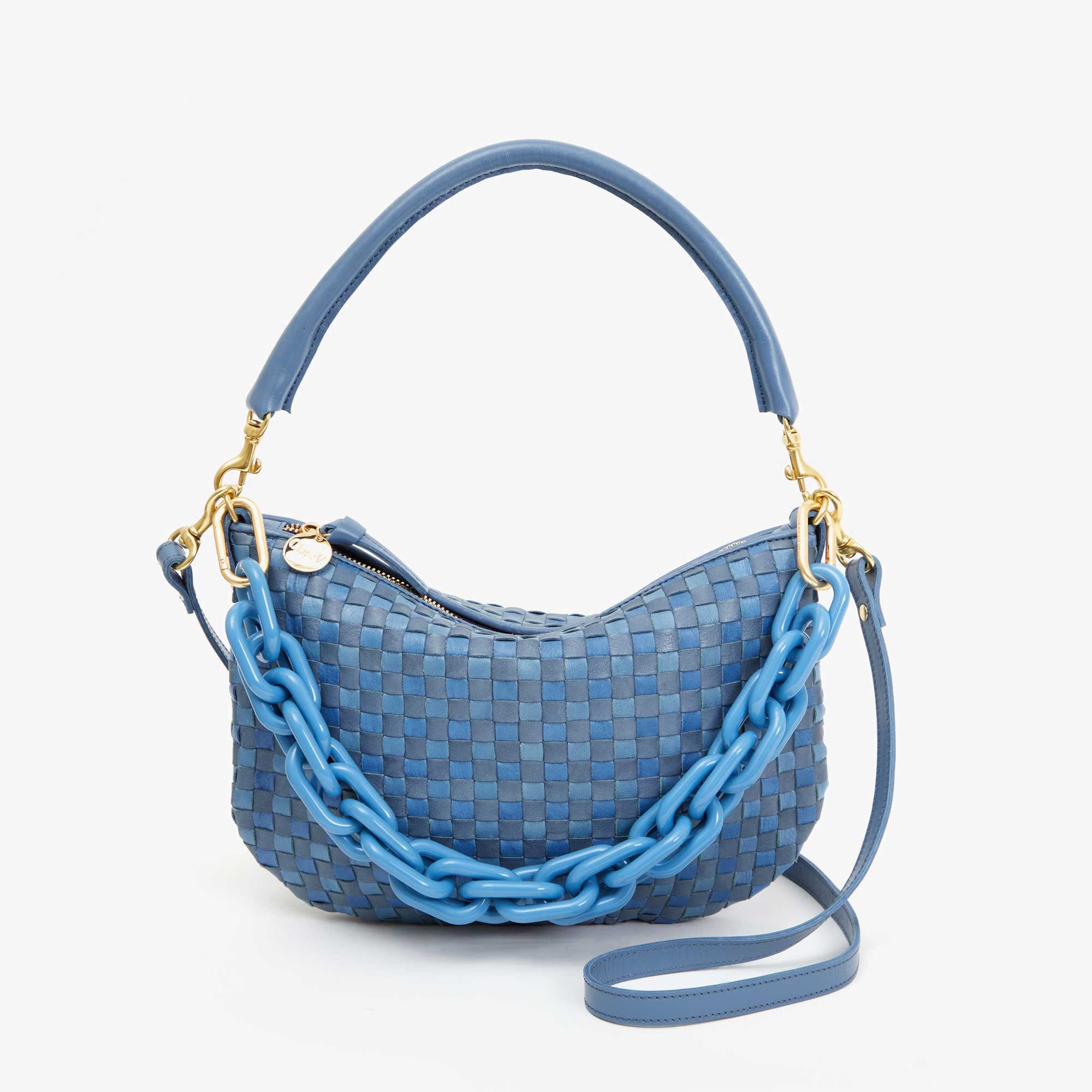 Clare V, | Shortie Strap, Denim Blue Resin – LAPIS