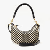 Petit Moyen Messenger, Black and Cream Woven Checker