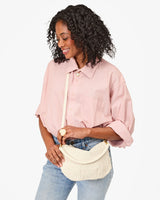 Petit Moyen Messenger, Cream Woven Checker