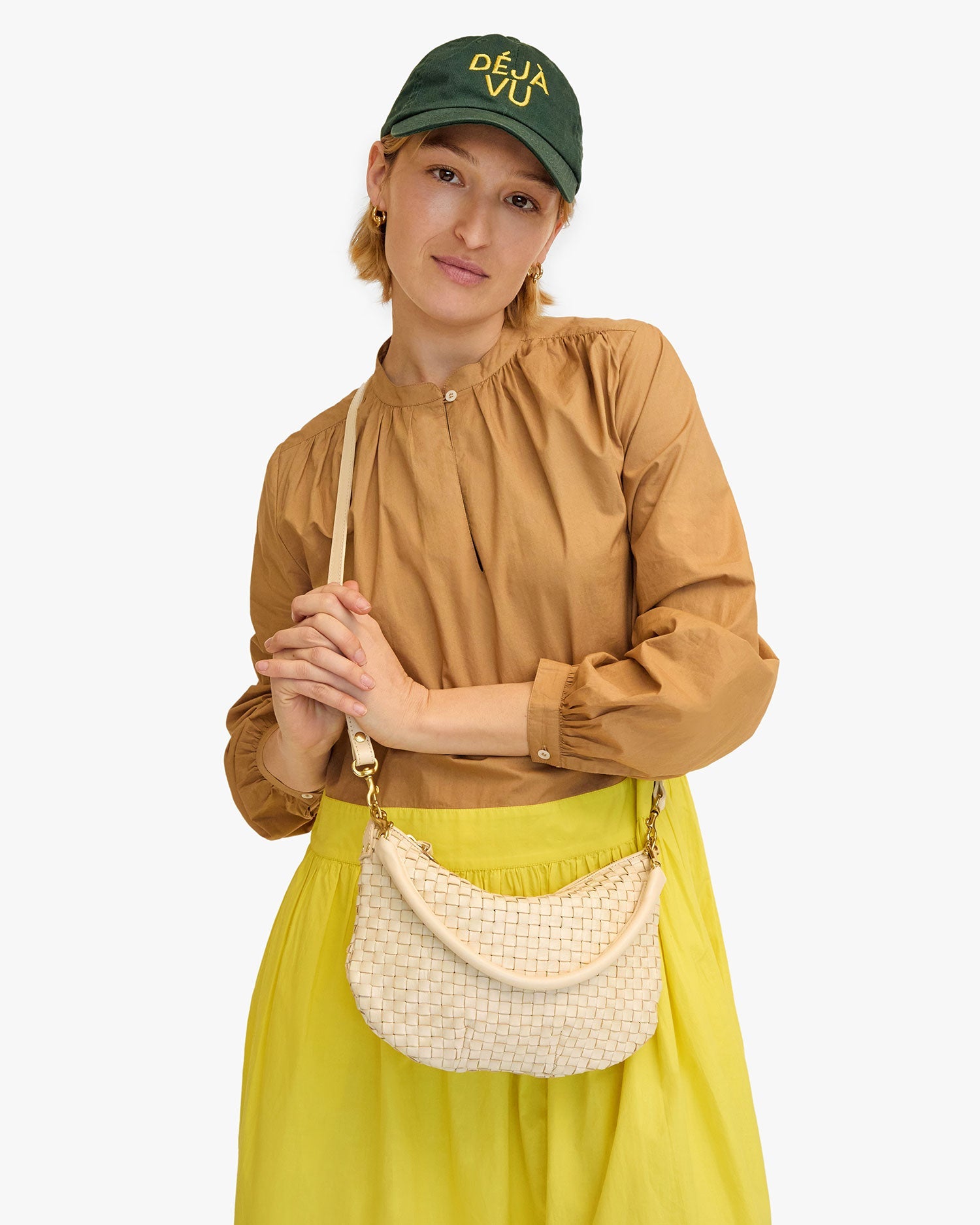 Petit Moyen Messenger, Woven Cream Checker