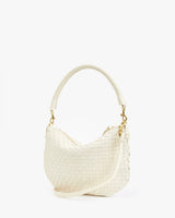 Petit Moyen Messenger, Cream Woven Checker