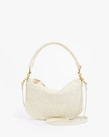 Petit Moyen Messenger, Cream Woven Checker