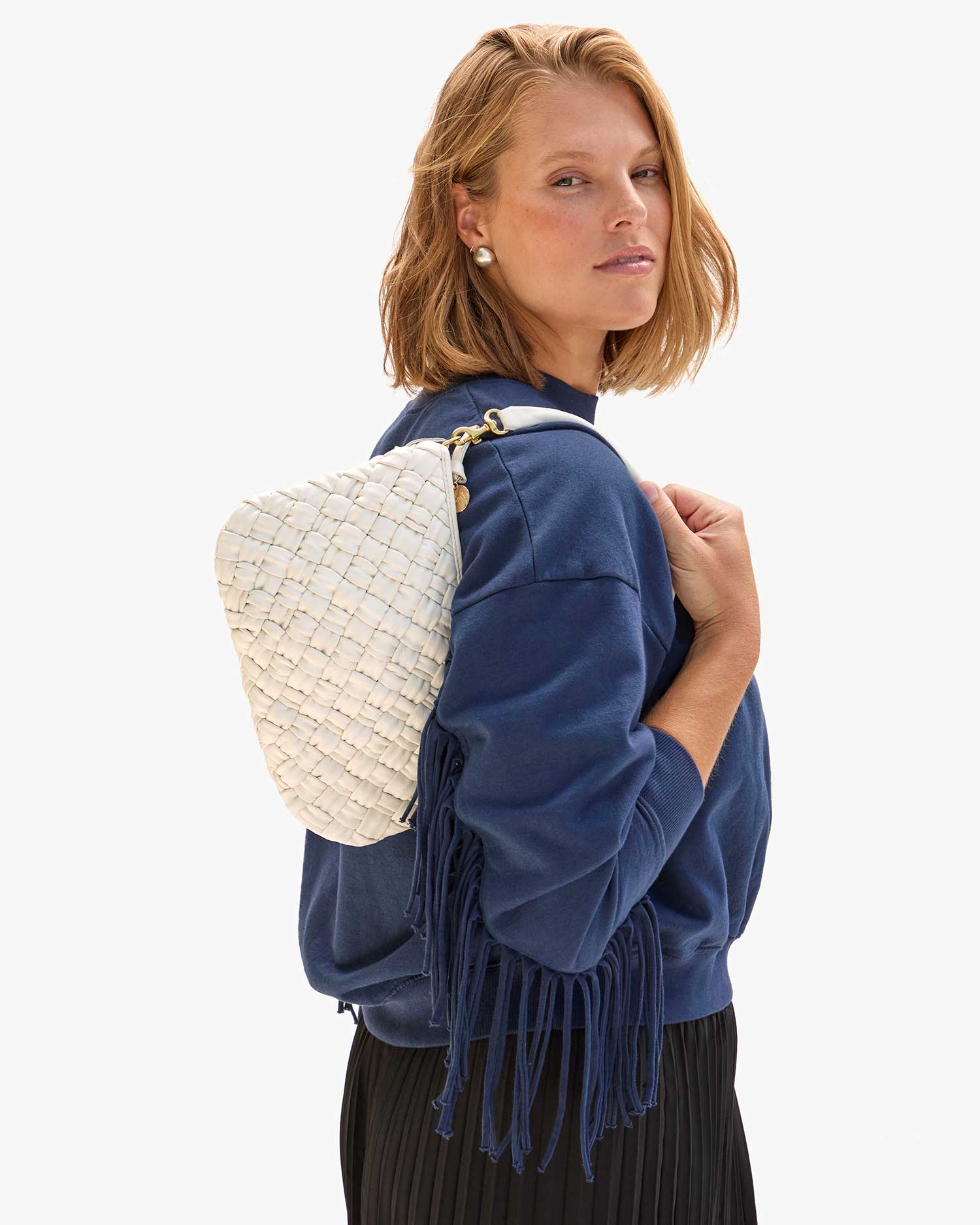 Petit Moyen Messenger, Puffy Cream Woven