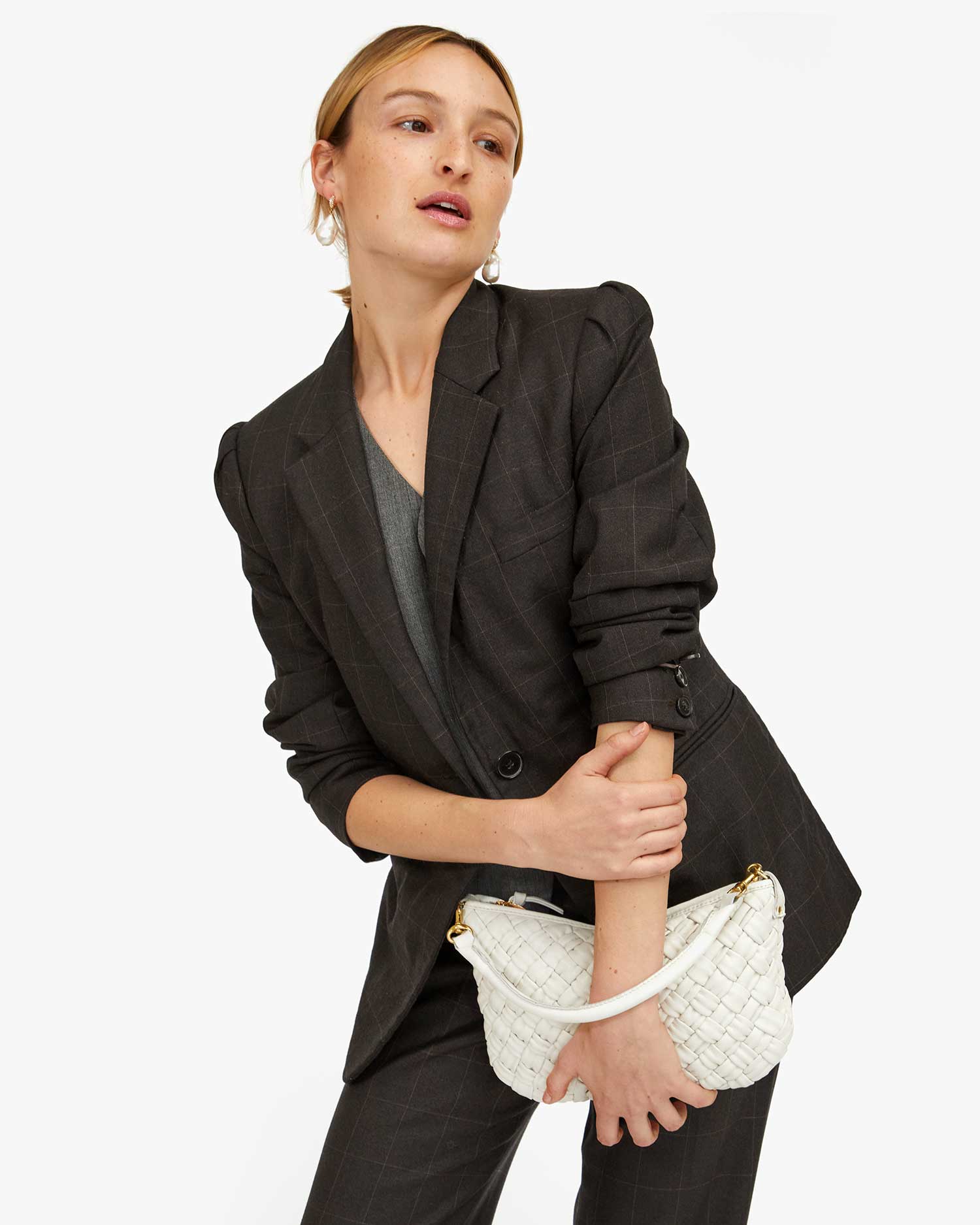 Petit Moyen Messenger, Puffy Cream Woven