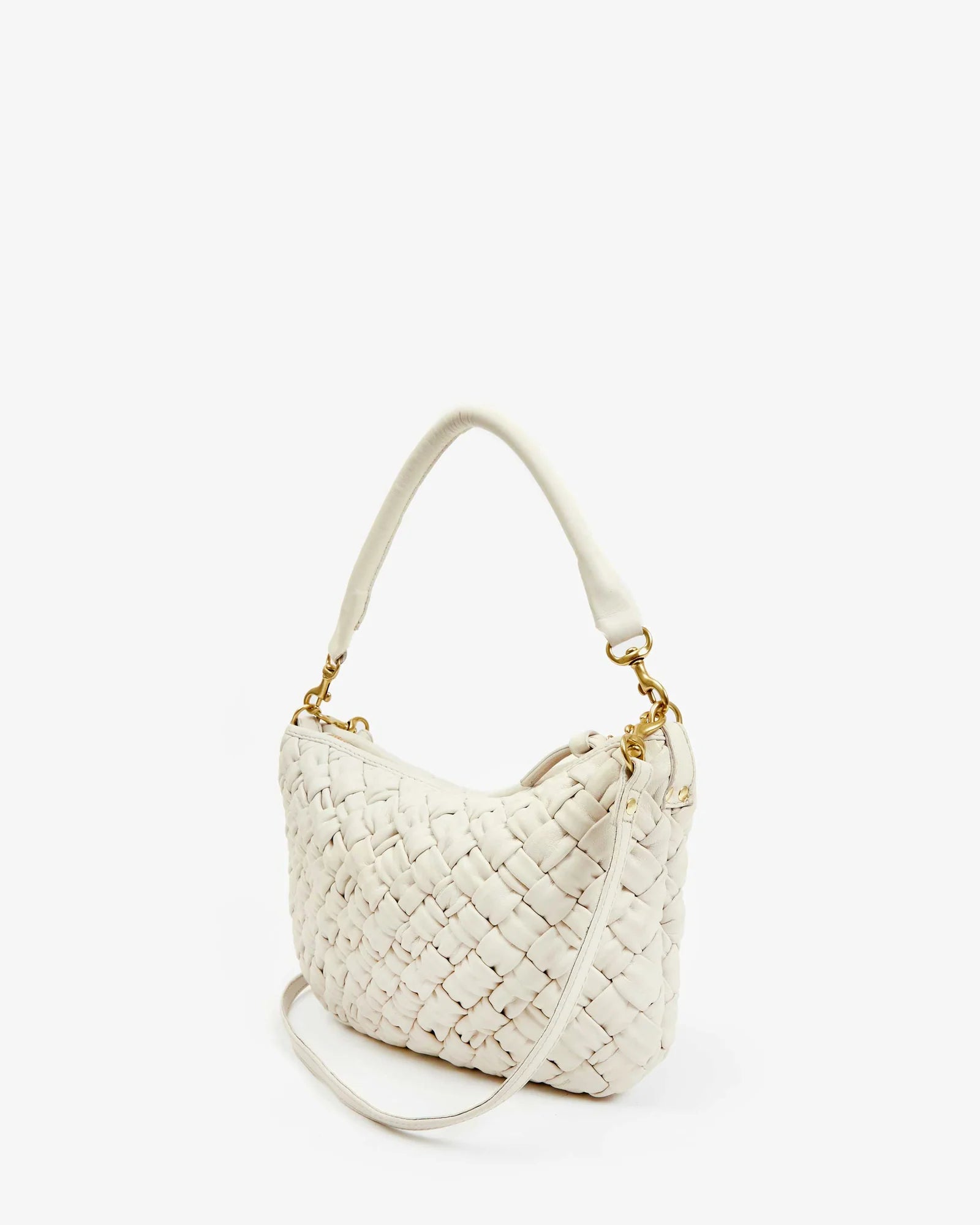 Clare V. | Petit Moyen Messenger, Puffy Cream Woven – LAPIS