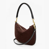 Petit Moyen Messenger, Truffle Suede with Whipstitch