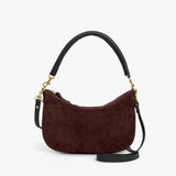 Petit Moyen Messenger, Truffle Suede with Whipstitch