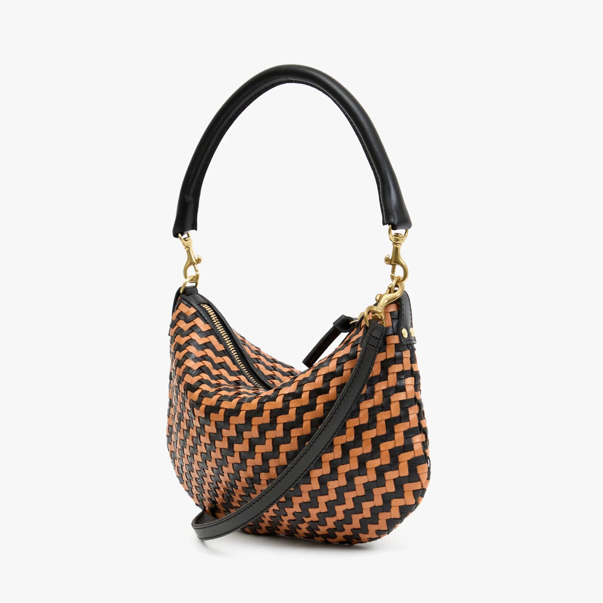 Petit Moyen Messenger, Woven Zig-Zag, Black/Natural – LAPIS