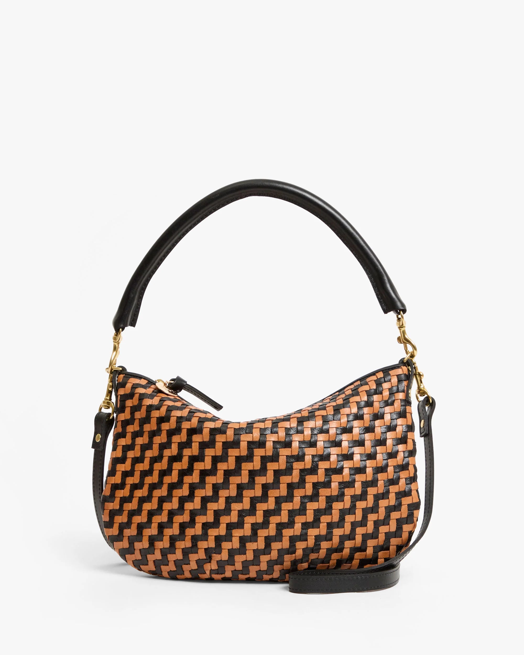 Petit Moyen Messenger, Woven Zig-Zag, Black/Natural