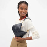 Petit Moyen Messenger, Twilight Navy Medium Woven Diagonal