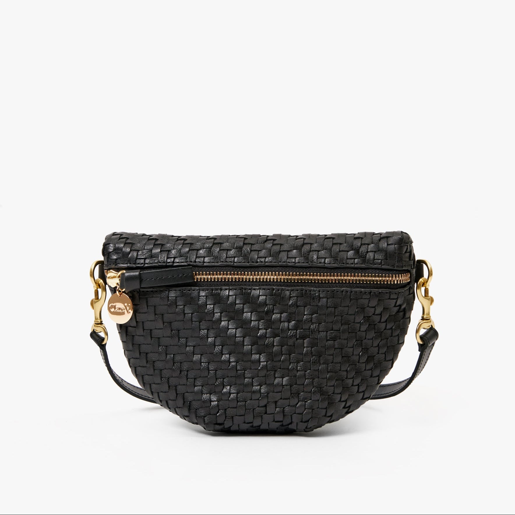 Clare V. | Petite Fanny, Woven Black Zig Zag – LAPIS