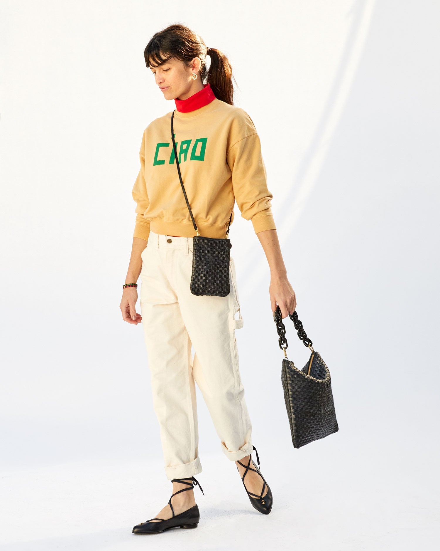 Poche, Black Woven Checker