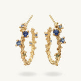 Large Sapphire Twist Hoops with Barnacles