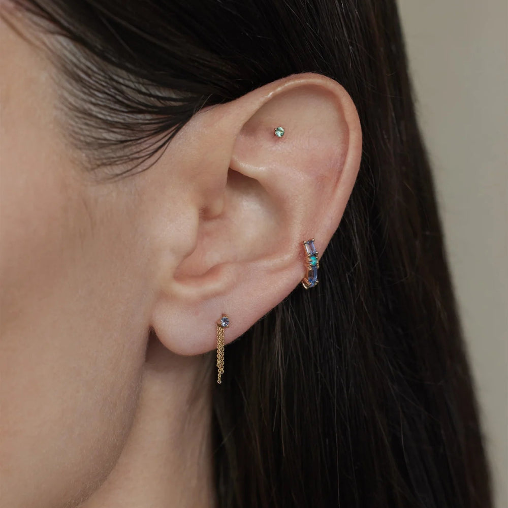 Wwake | Blue Sapphire Mist Stud Earring (Single)