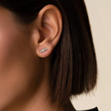 Classic Diamond Bar Stud Earrings