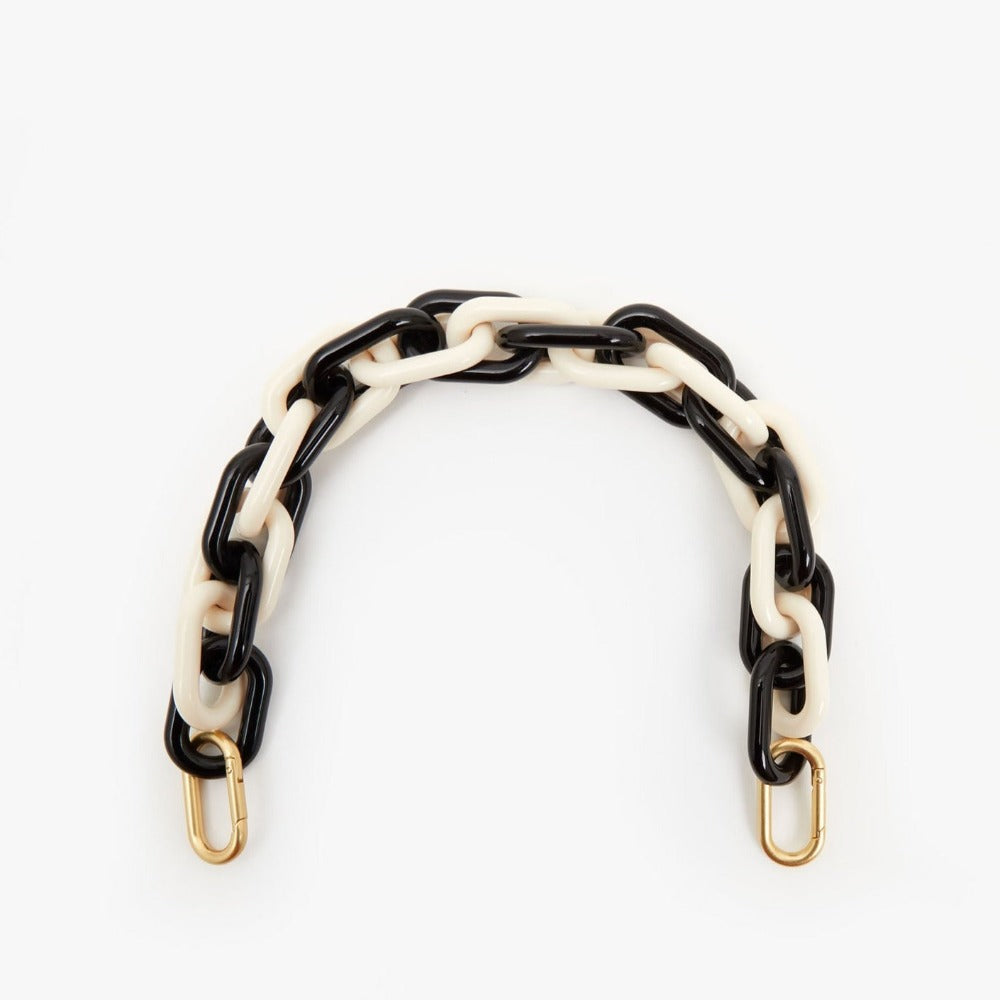 Shortie Strap, Black and Cream Resin