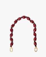 Shortie Strap, Black and Red Checker Resin