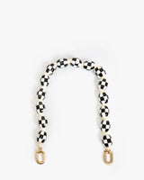 Shortie Strap, Black and Cream Checker Resin