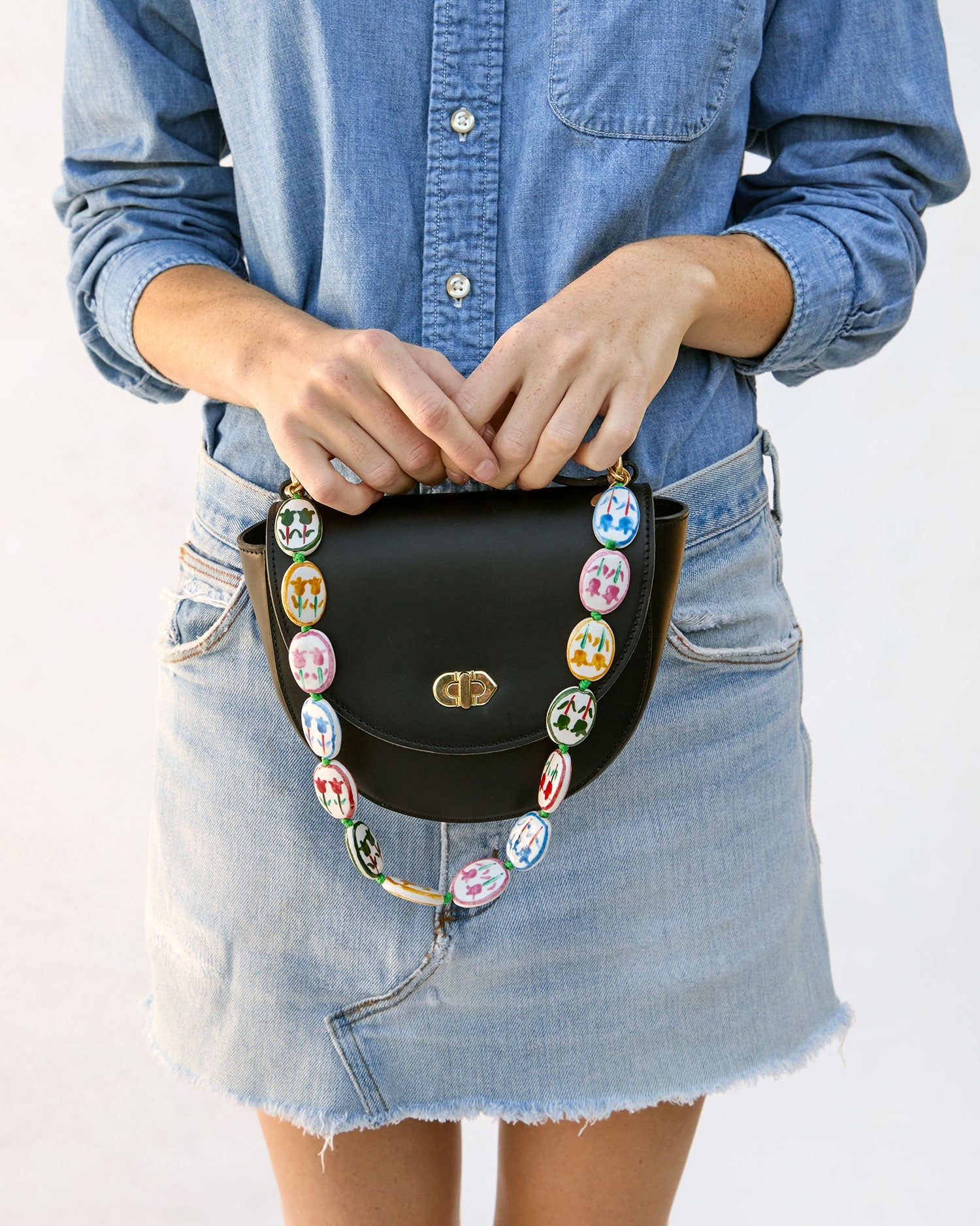 Clare V. | Porcelain Flower Shortie Strap – LAPIS