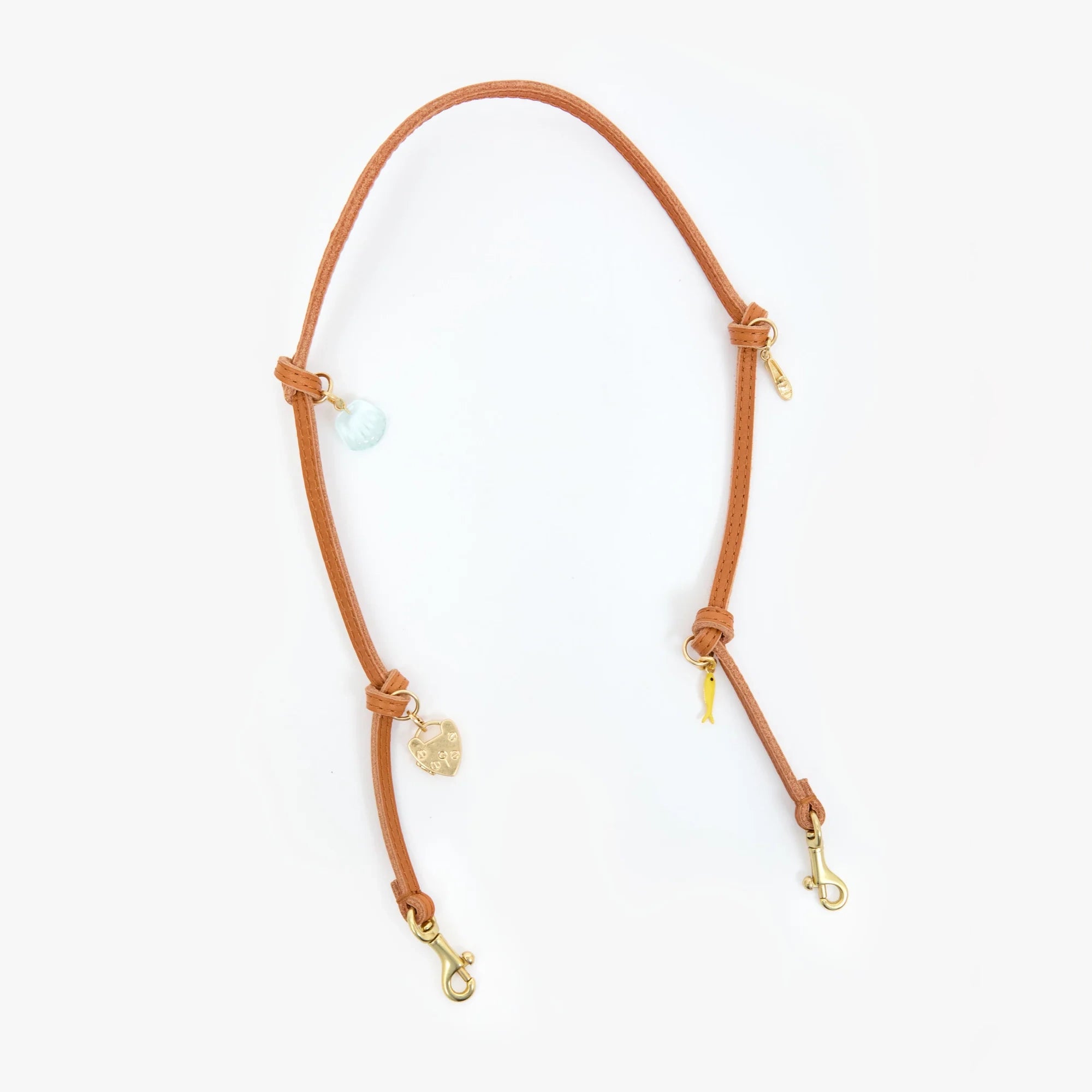 Shoulder Strap, Cuoio Knotted Leather with O Rings